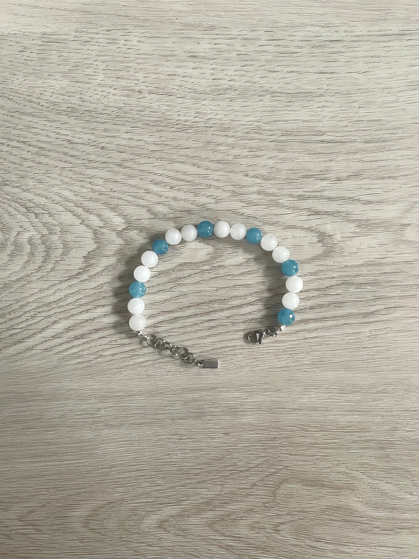 White Blue Pearl Bracelet