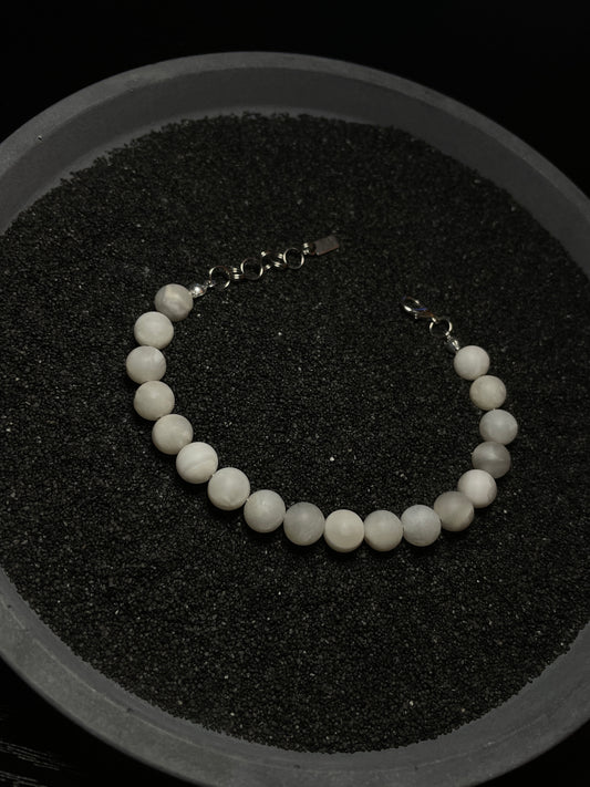 Frosted Grey Pearls Bracelet